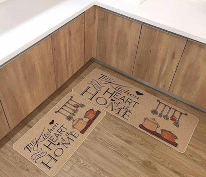 Big size 2pc kitchen mats with  rubber bottom