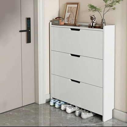 Bucket flip shoe rack