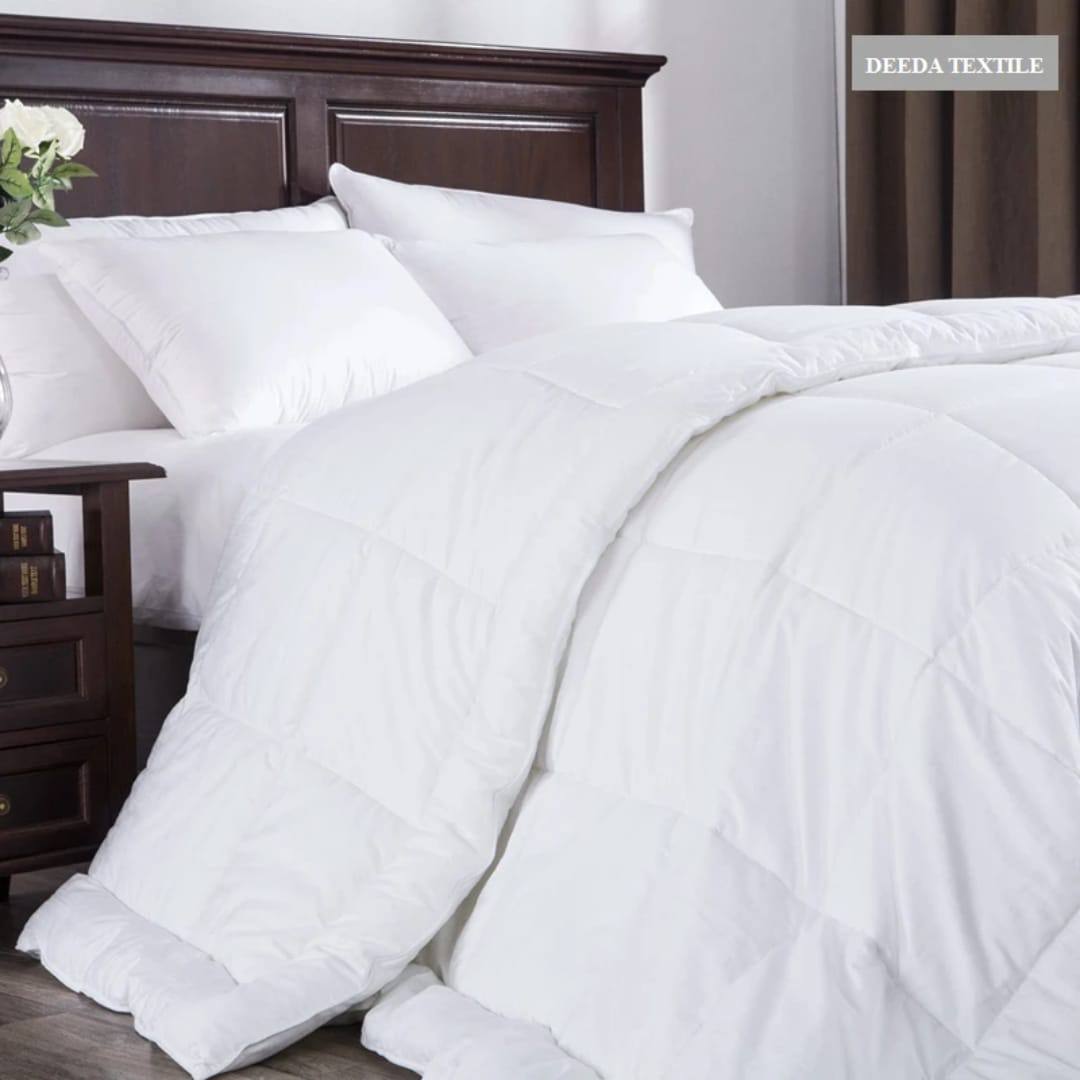 white striped cotton binded duvets