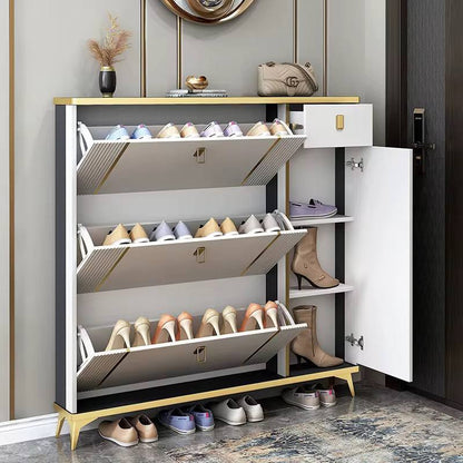 Luxury modern bucket flip shoe cabinet
