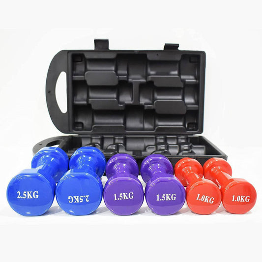 Neoprene Coated Dumbell Set(Packed in a case)