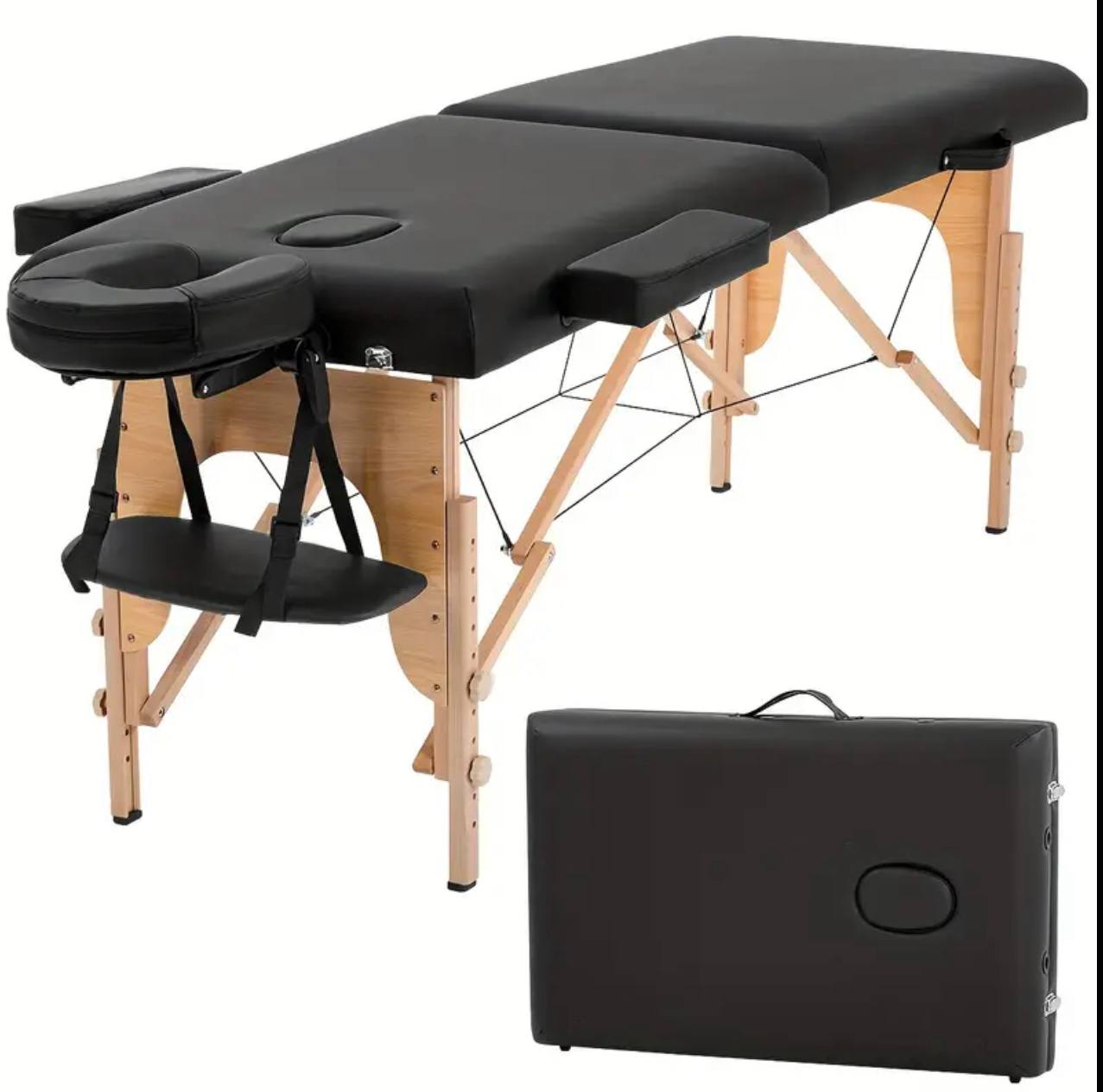 Massage Table 2 Folding Portable Massage Table lash bed Massage wooden Bed, professional 73 Inches Long Lash Bed Spa Bed Tattoo Table wooden with Carrying Case & facial cradle