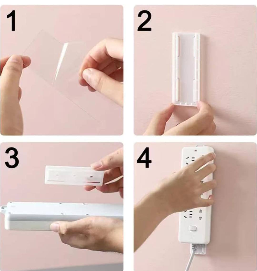 4pcs Self-Adhesive Punch-free Socket Holder