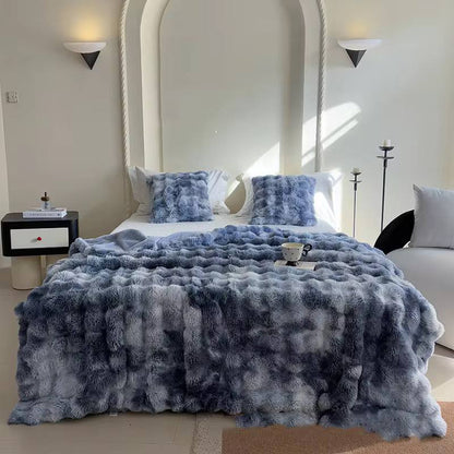 Soft Bubble Winter Throw Blanket Tie Dye Minky Blanket