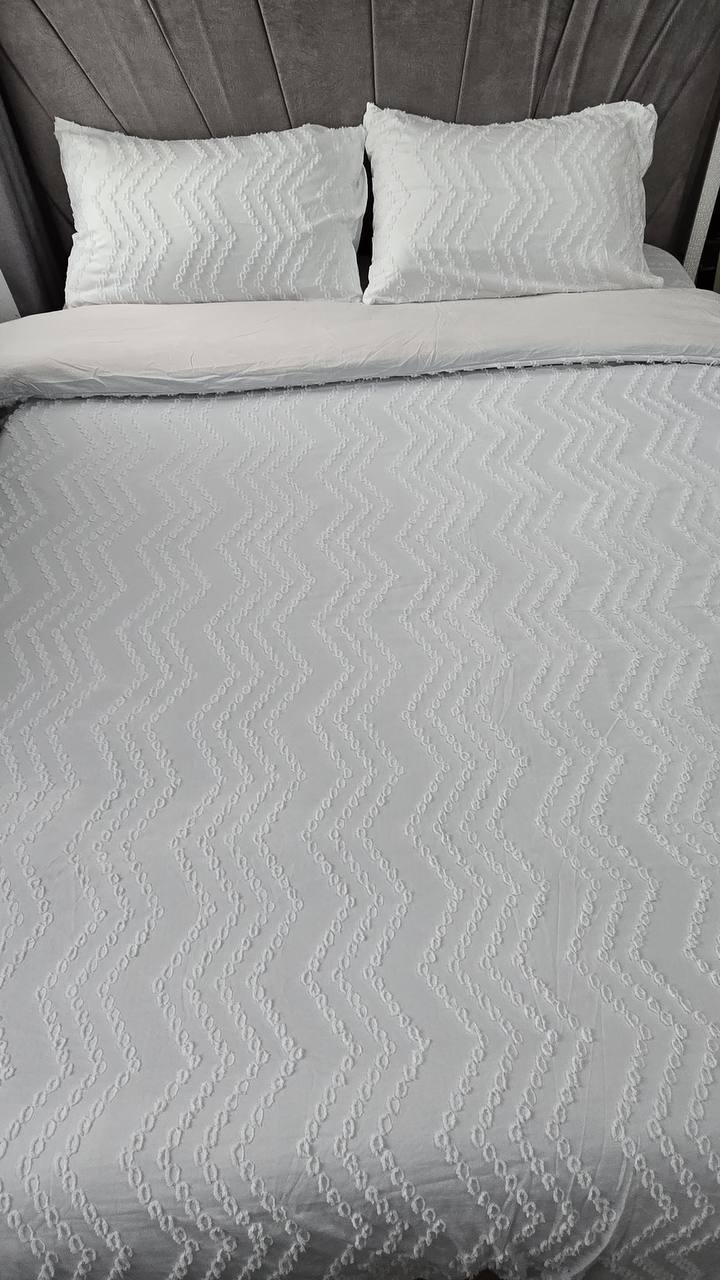 3pc Tufted  Wave Duvet cover setl