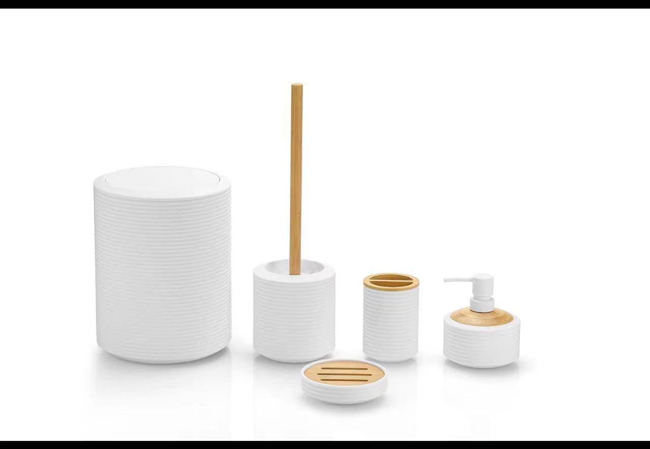 Ruffled 6pcs Bathroom Accessories Set