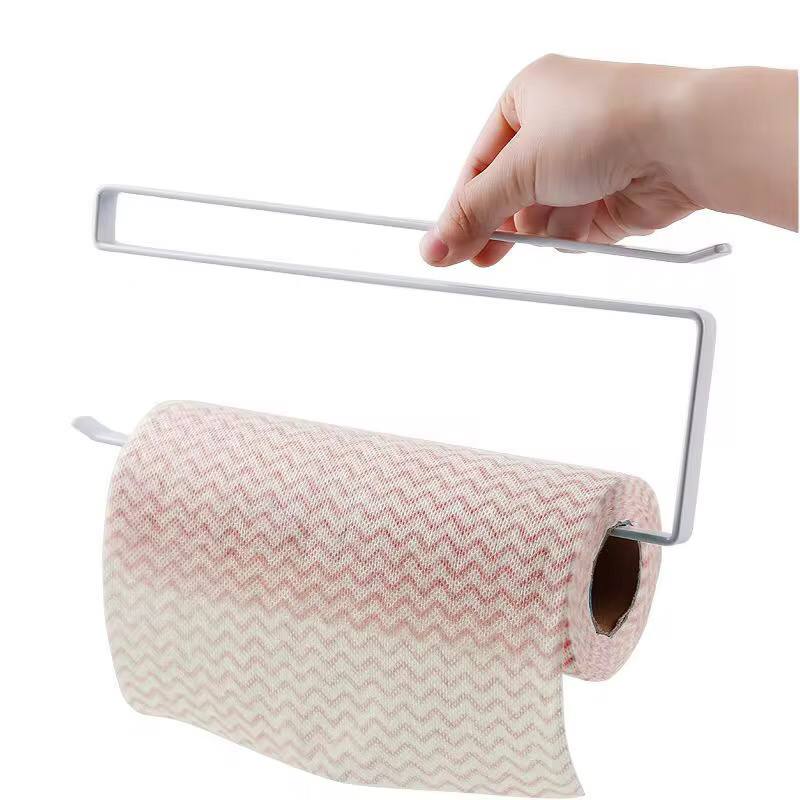 Punch-Free Tissue Holder, Hanging Paper Towel Rack, Toilet Roll Organizer, Cabinet Door Hook