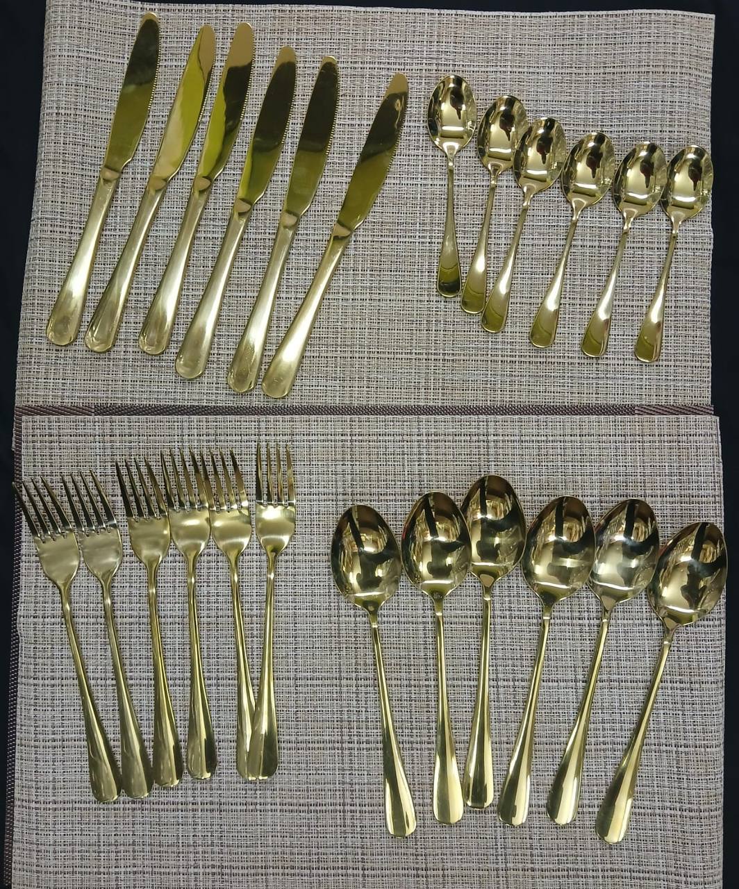 24Pcs Gold cutlery set
