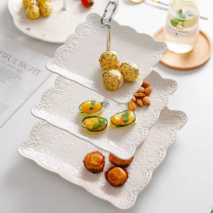 Ceramic Cake stand square 3 layer.