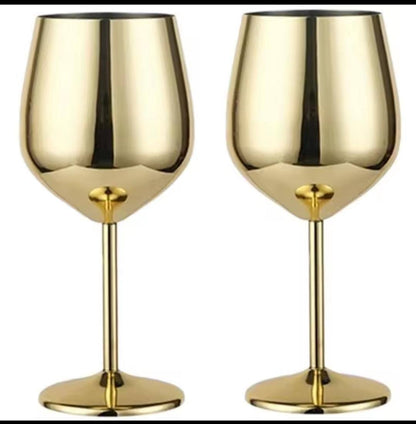 ELEGANT STAINLESS STEEL NON BREAKABLE  GOBLETS
 2pcs