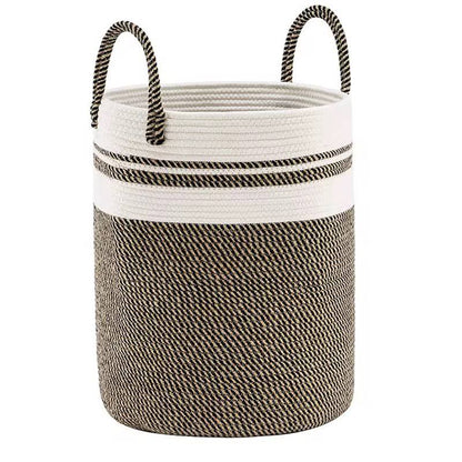 Cotton Rope Hand-woven large storage Basket with Handles.