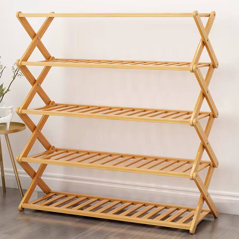 5-Tier Foldable Bamboo Shoe Rack