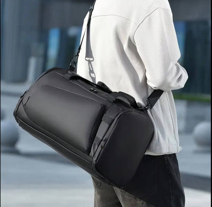Waterproof Duffel Bag with Shoe Compartment & Backpack Straps