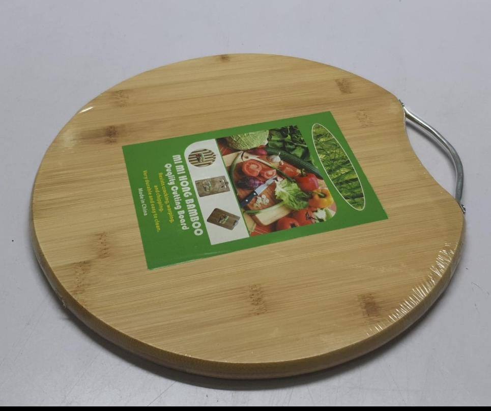 High quality Round bamboo chopping board with handle