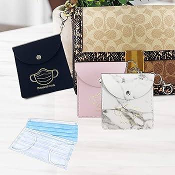 12x12cm leather wallet organizer for personal mask, handkerchief, pads, or small change notes or coins