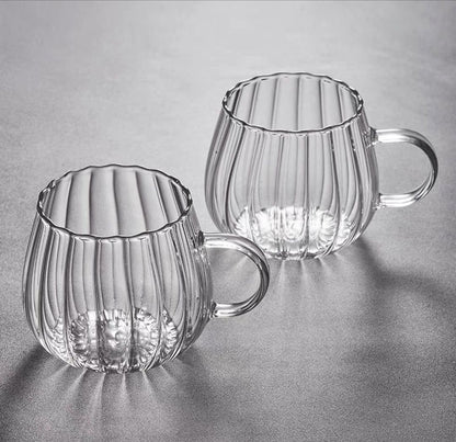 Stripped Pumpkin shape borosilicate cups