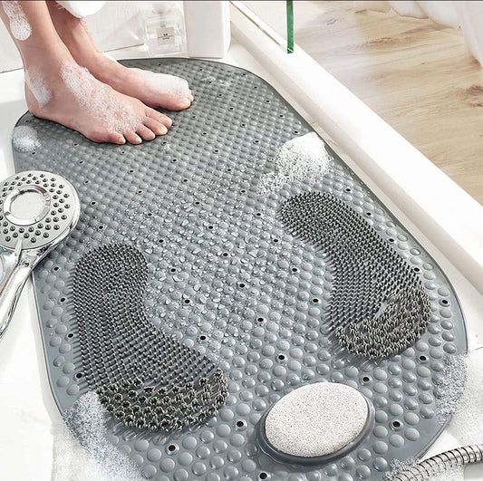 Anti-slip Bathroom mat with pumice feet scrub