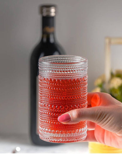 350ml Vintage Dots pattern transparent drinking glasses