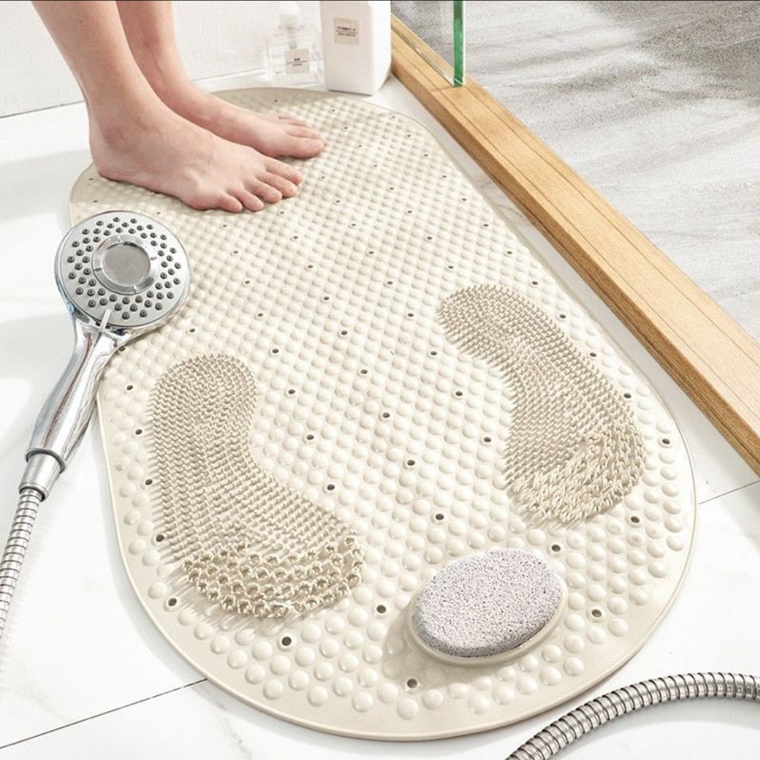 Anti-slip Bathroom mat with pumice feet scrub