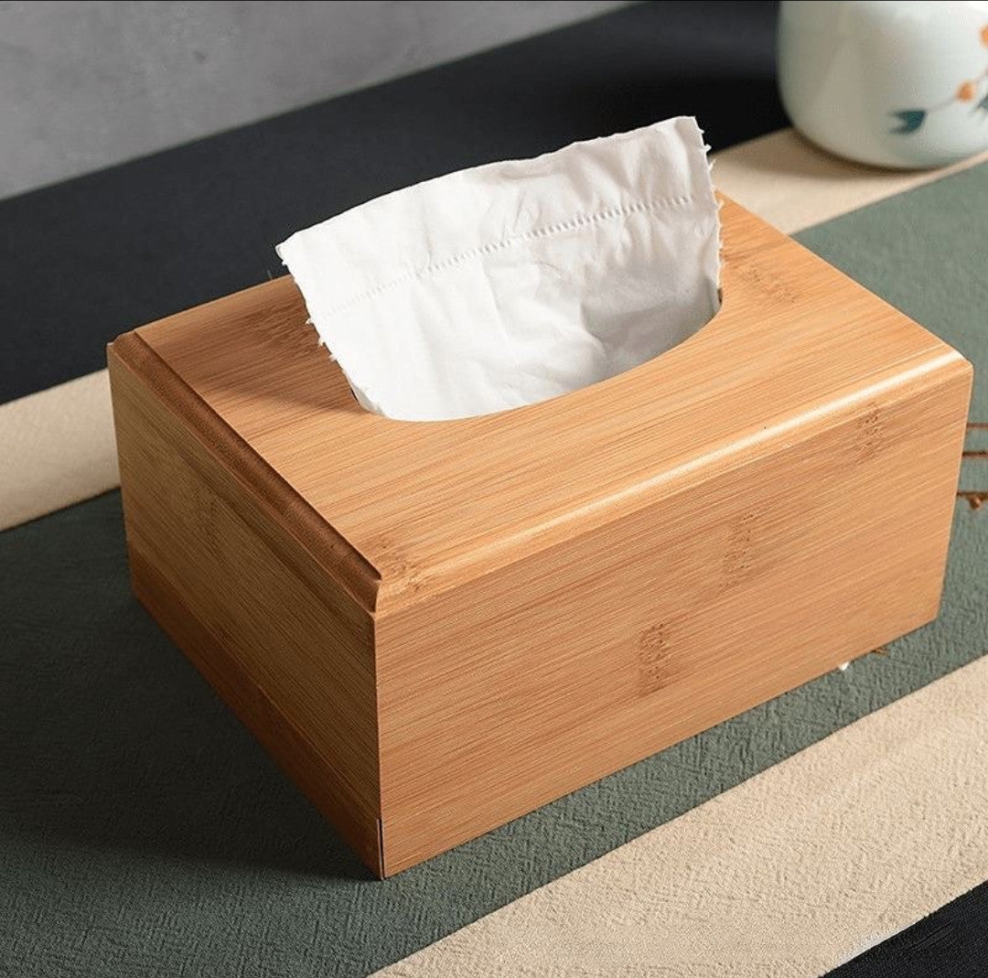 Bamboo Tissue Box Holder