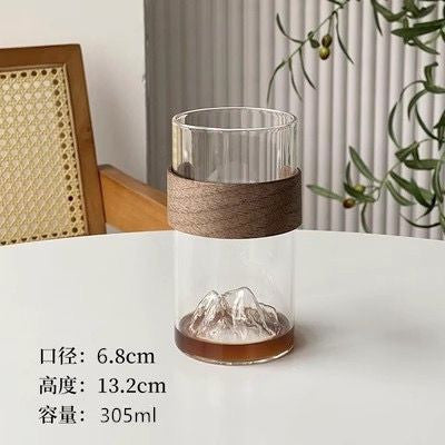 365ml mountain view glass cup