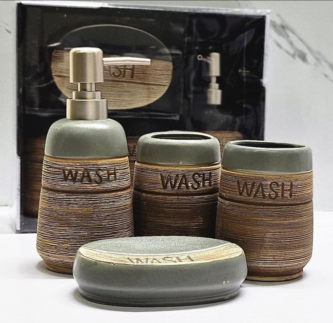 Fancy ceramic Wash 4 in 1 bathroom set